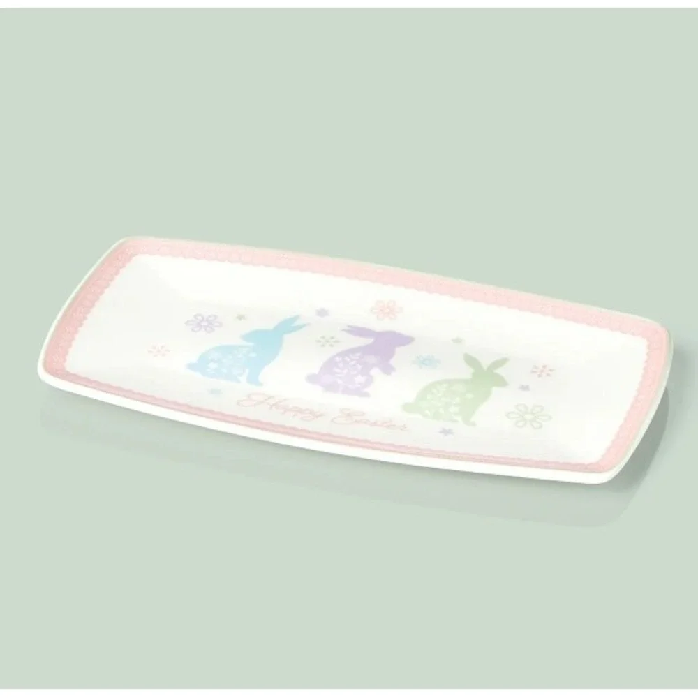Oneida Entertain 365‎ Bunny Hop Hors d'Oeuvres Tray 13 in NIB Porcelain